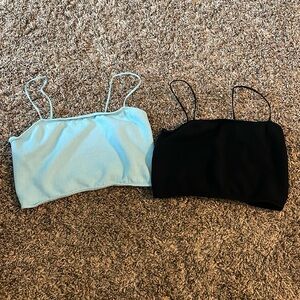 Black/blue tank tops
